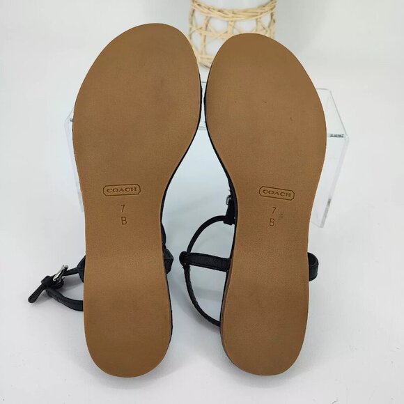 Coach Women's Robyn Signature Black Thong T-Strap Sandals Size 7B US - Picture 8 of 9